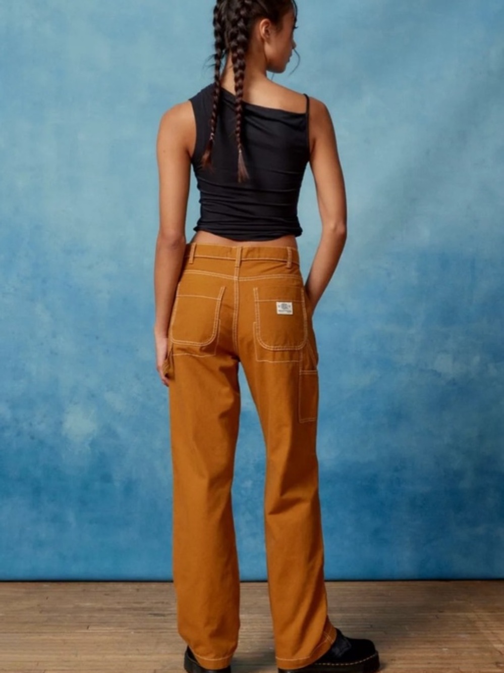 BDG UO Mustard Canvas Carpenter Utility Skater Grunge Pants Y2K Pants Size 27 - Picture 3 of 11